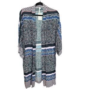 NEW WITHOUT TAGS SEAFOLLY BLUE BOHO KIMONO SMALL